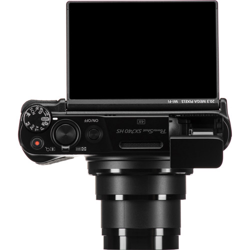Canon PowerShot SX740 HS Top with open screen