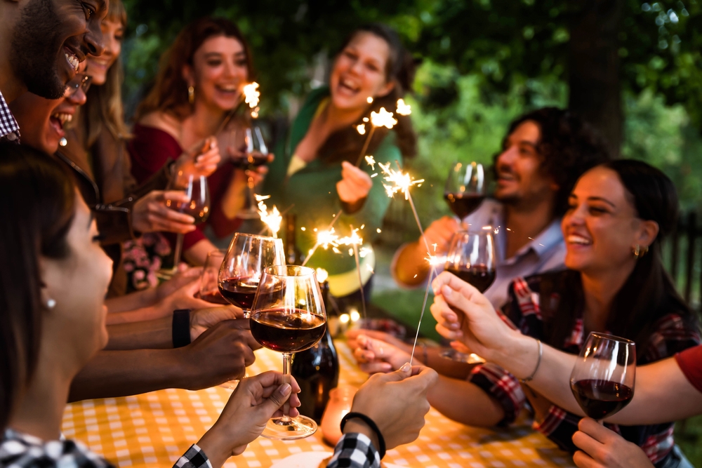 Celebration with sparklers