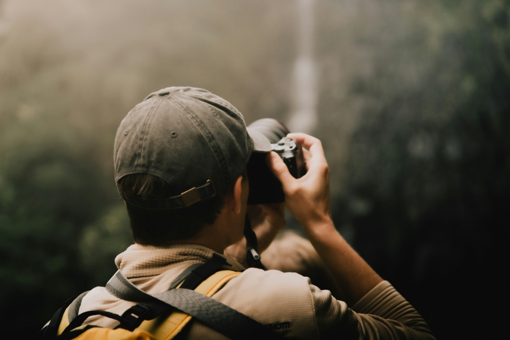 man taking a picture