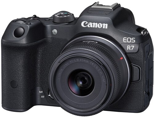 Canon EOS R7 with 18-45 mm lens