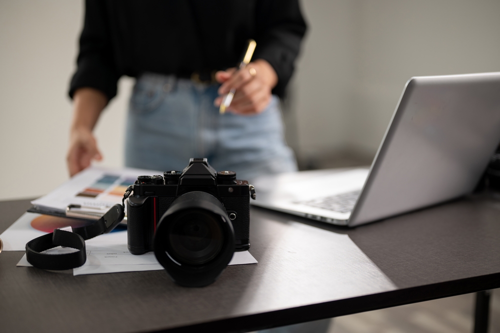camera on a desk