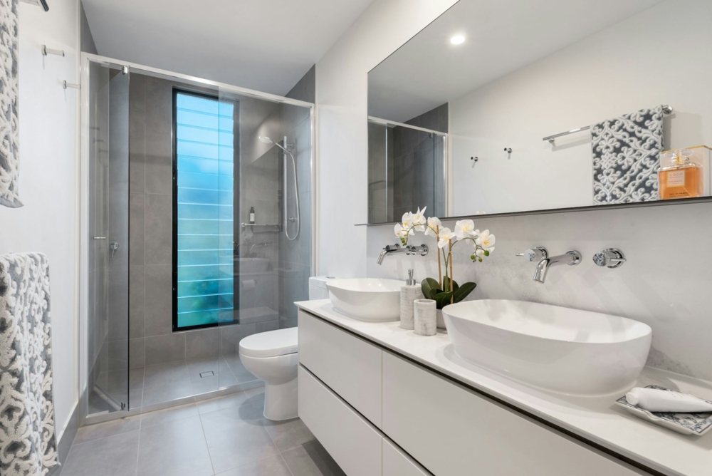 Modern bathroom with walk in shower