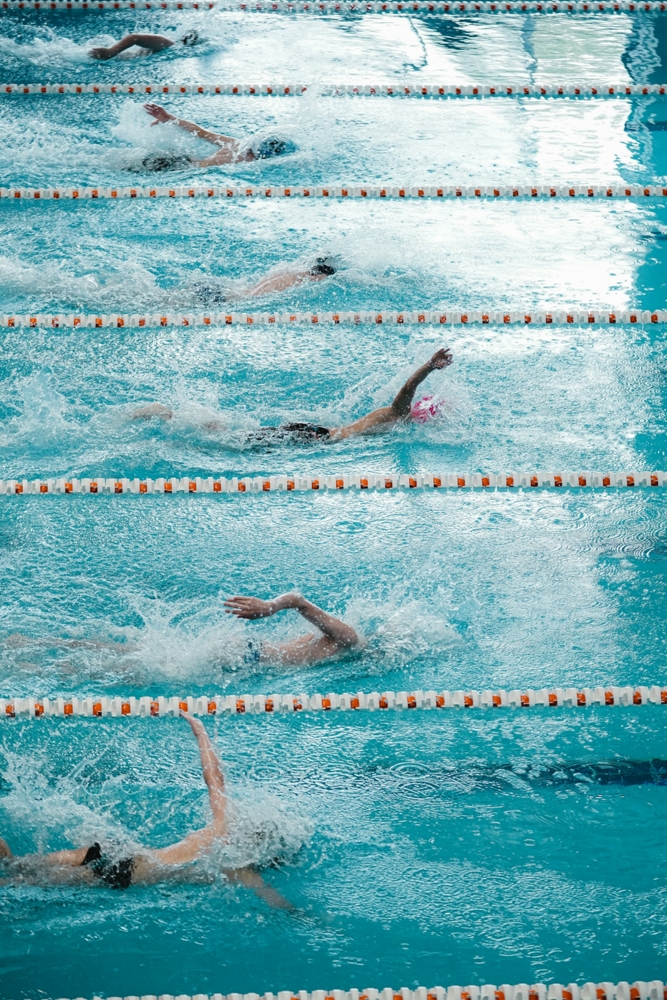 Swimmers in a race