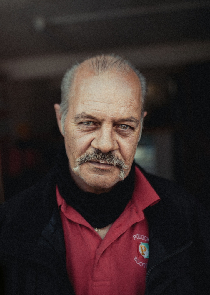 Man in a red shirt