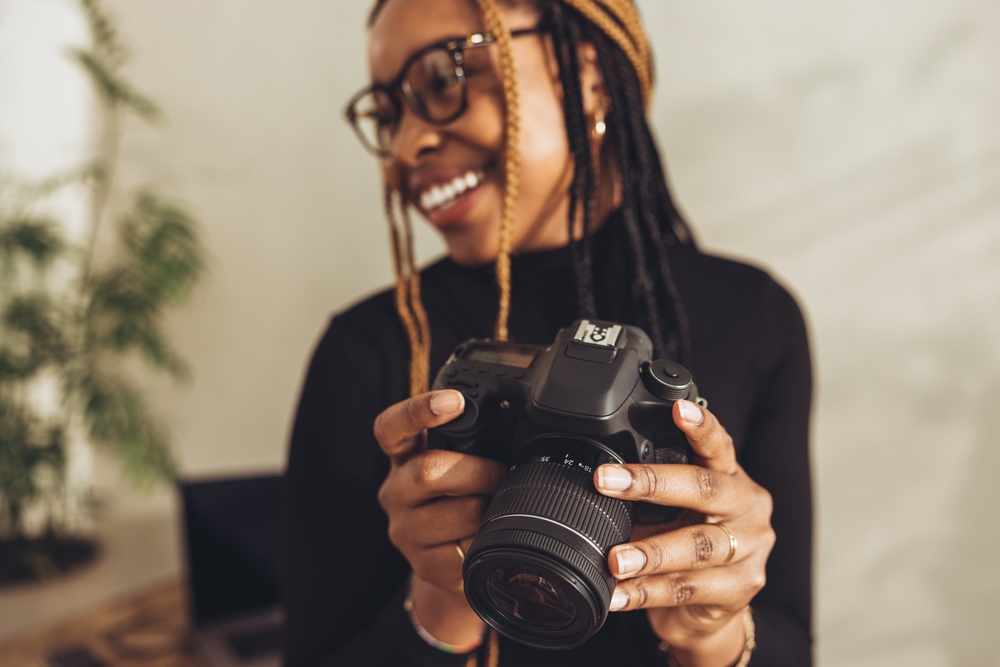 woman with camera