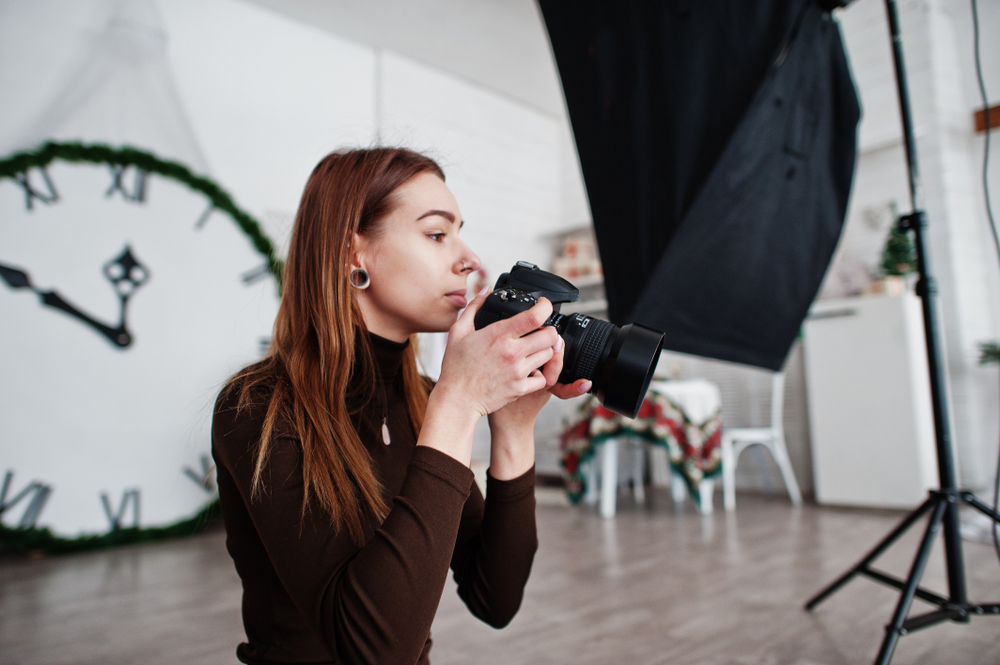 professional photographer shooting in her studio