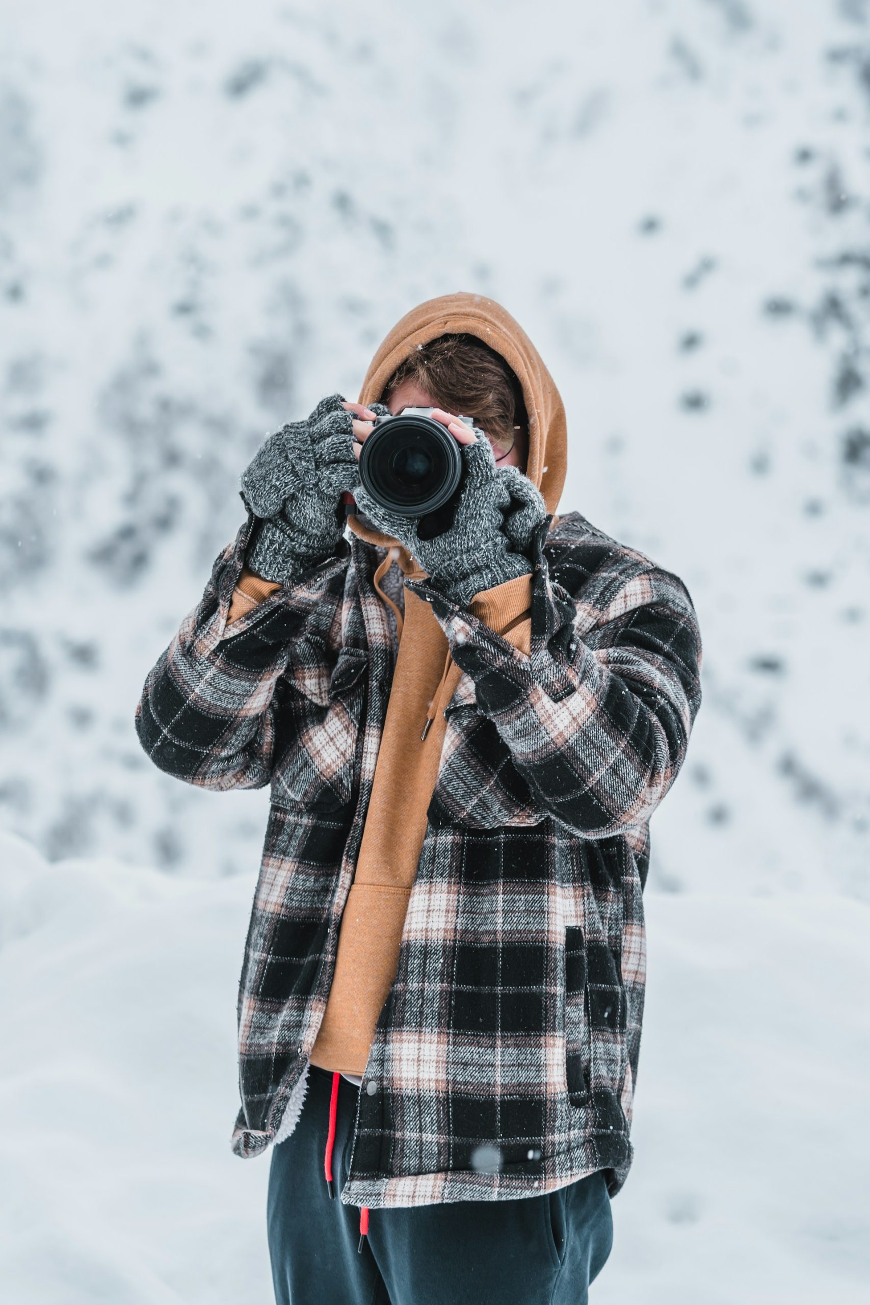 photographer dressed for winter