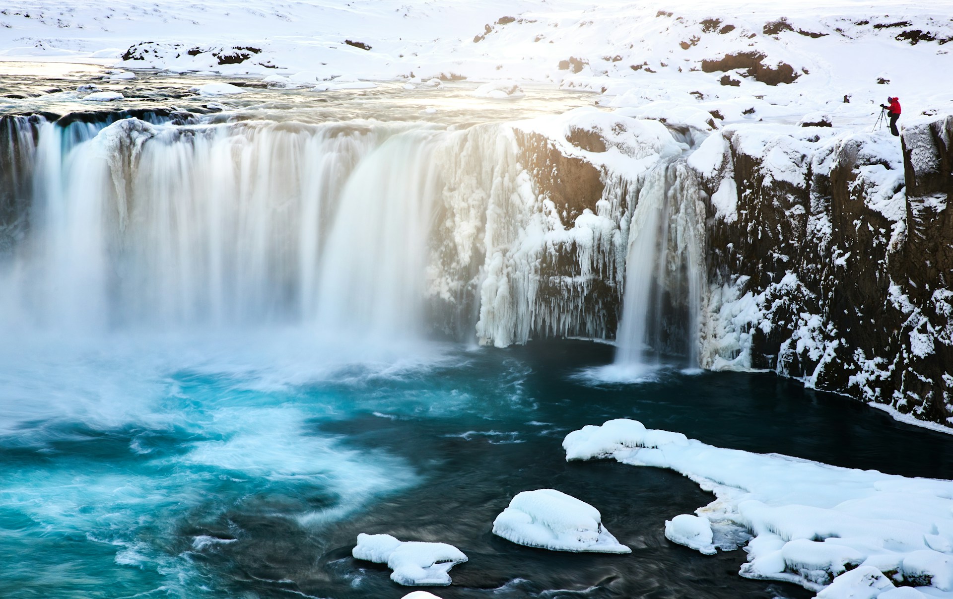 winter waterfall