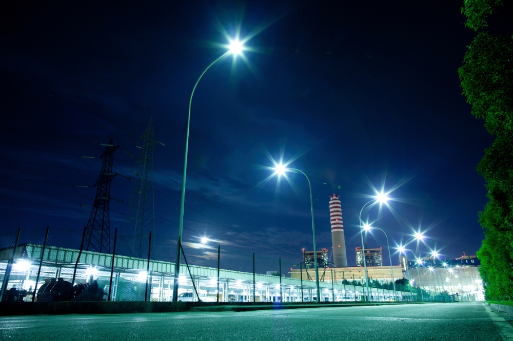 Streetlights at night