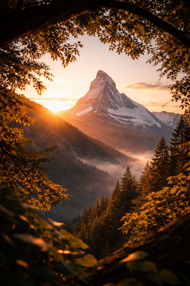 frame within a frame example mountain peak