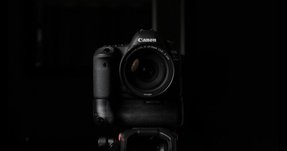 Canon EOS 5D Mark IV in a black space