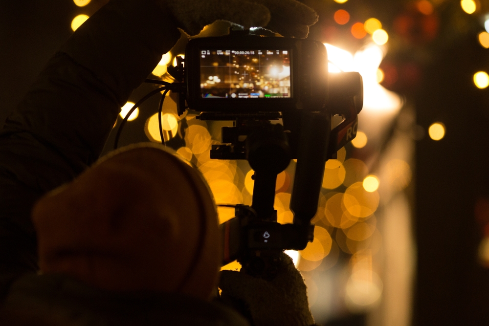 Photographer taking images of lights