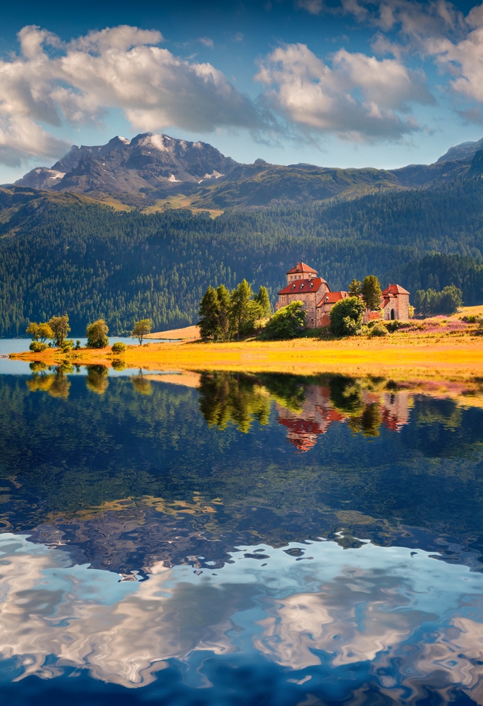 mountain landscape with lake