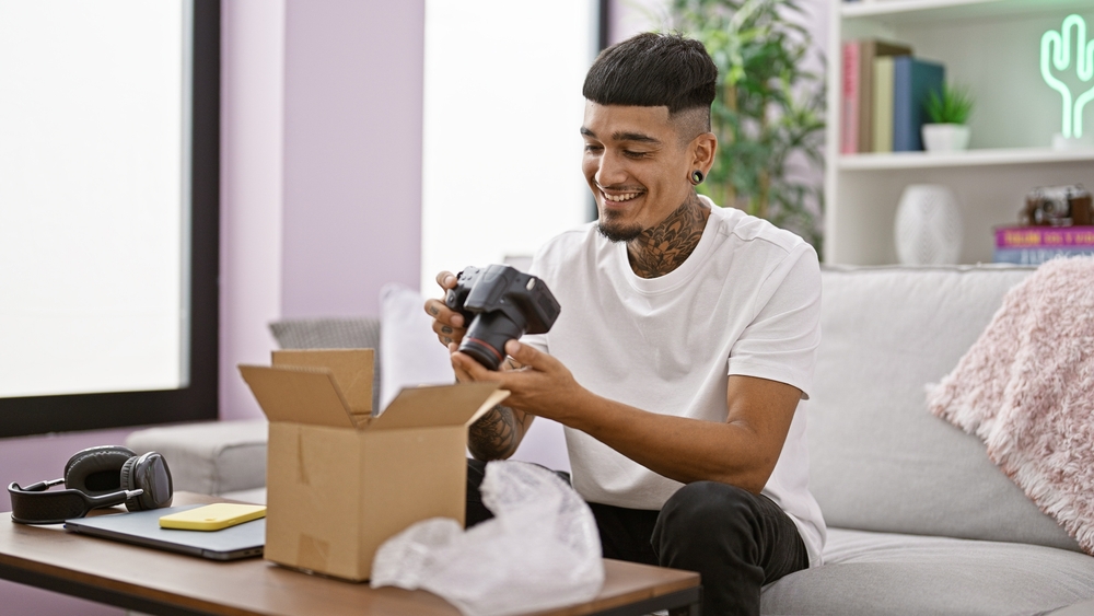 unboxing a new camera