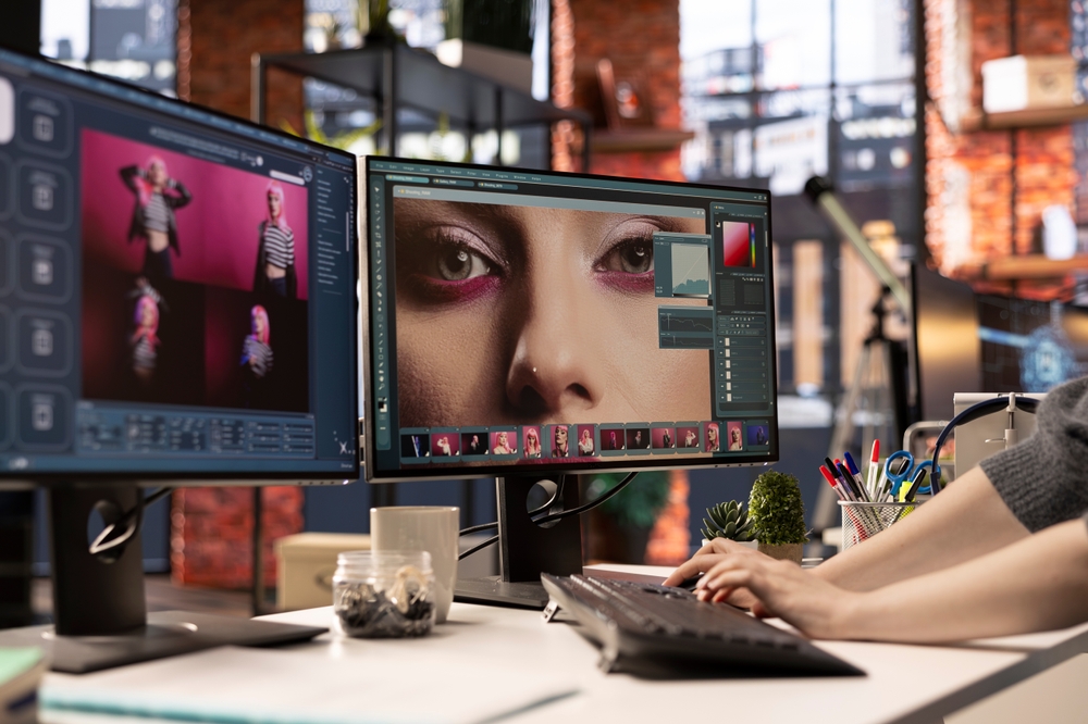 photographer working on digital image