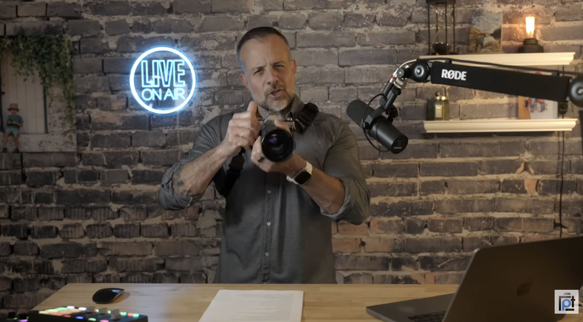 lemur strap in studio